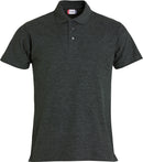 Clique Basic Polo Heren - Antraciet Melange
